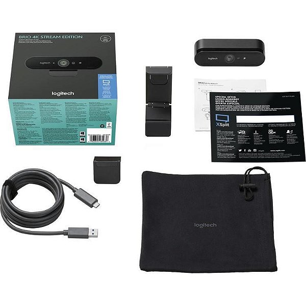 CÂMERA LOGITECH WEBCAM BRIO 4K PRO PRETO