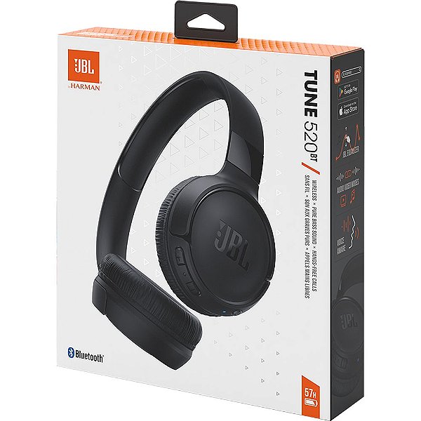 Fone de ouvido JBL Tune T520BT Bluetooth - Preto