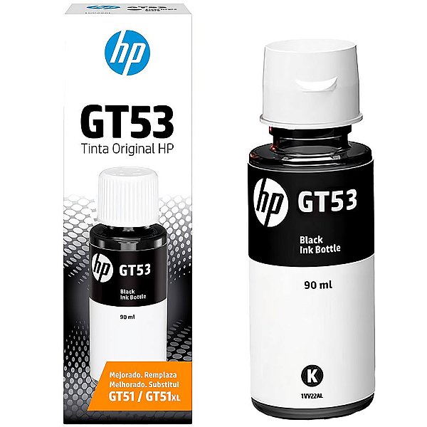 Garrafa de Tinta HP GT53 1VV22AL - Preto 90mL