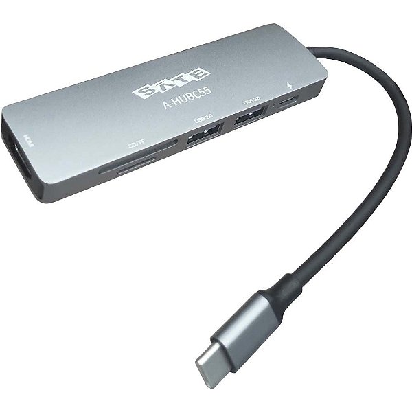 Hub Satellite A-HUBC55 6 em 1 - Preto/Cinza