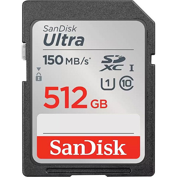 Memória SD SanDisk Ultra 150 MB/s C10 U1 512 GB (SDSDUNC-512G-GN6IN)
