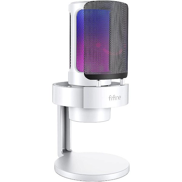 Microfone Fifine A8 RGB USB - Branco