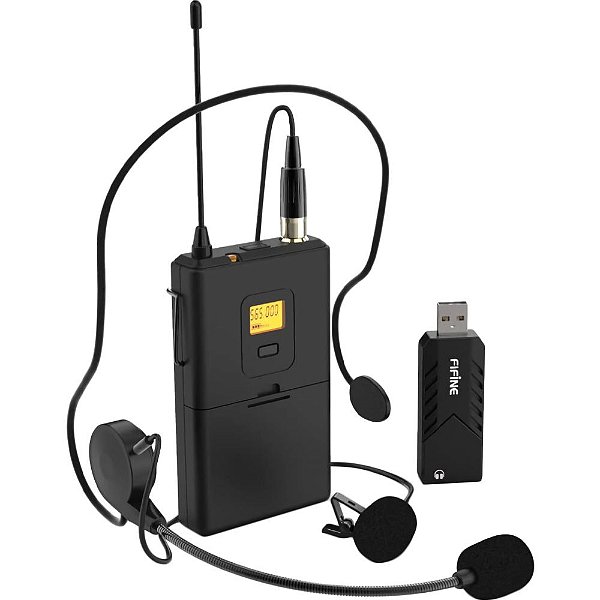 Microfone Lapella Sem fio Fifine K031B USB - Preto