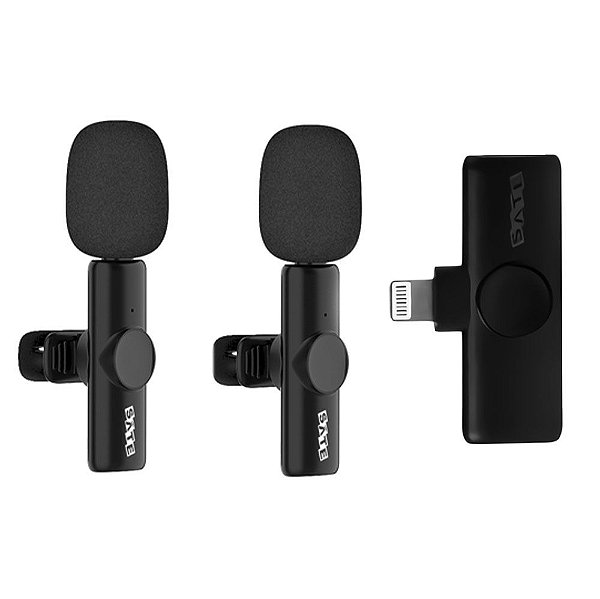 Microfone Sem fio Satellite A-MK232 Lightning para Smartphone - Preto