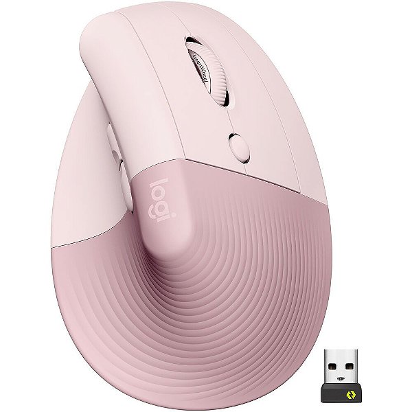 Mouse Logitech Lift Vertical Ergonômico Bluetooth - Rosa (910-006472)