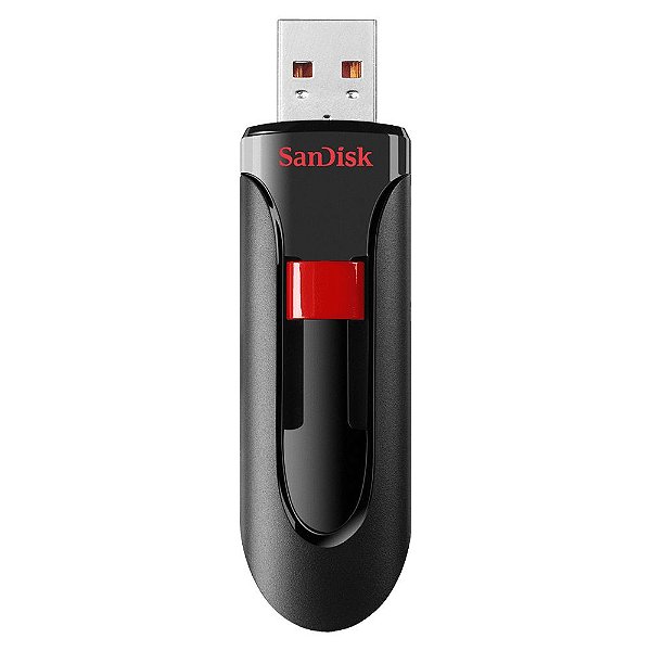 Pendrive SanDisk Z600 Ultra Cruzer Glide  64 GB - Preto/Vermelho
