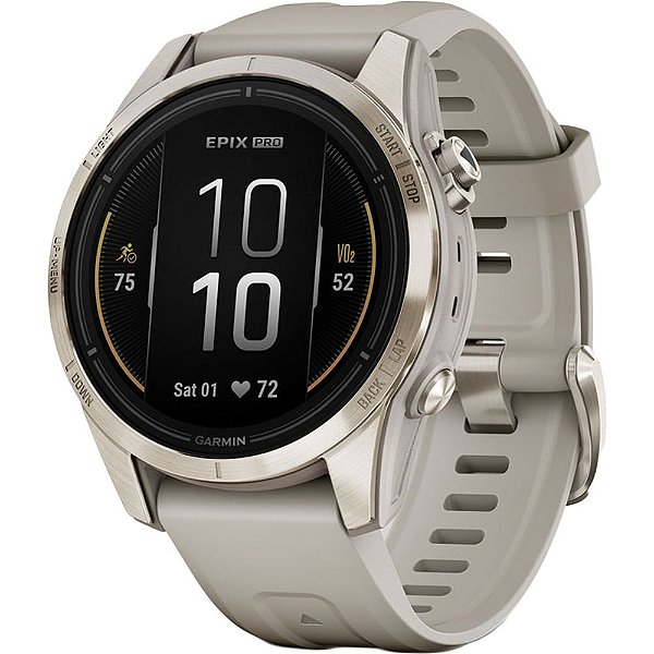 Relógio Smartwatch Garmin Epix Pro (Gen 2) Sapphire 42 mm - Soft Gold/Light Sand (010-02802-10)