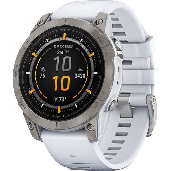 Relógio Smartwatch Garmin Epix Pro (Gen 2) Sapphire 51 mm - Titanium/Whitestone (010-02804-10)