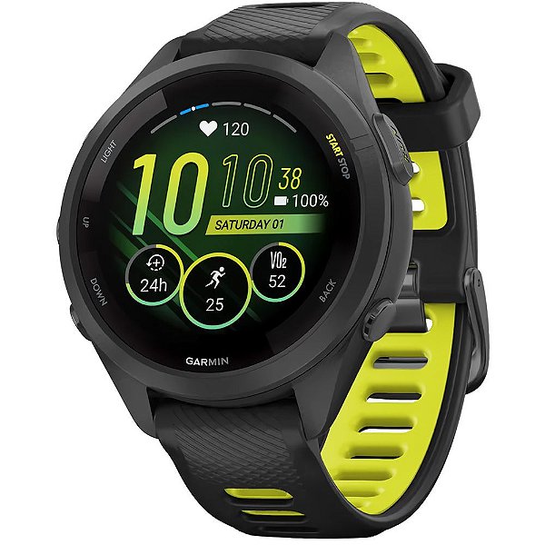 Relógio Smartwatch Garmin Forerunner 265S - Black/Amp Yellow (010-02810-03)