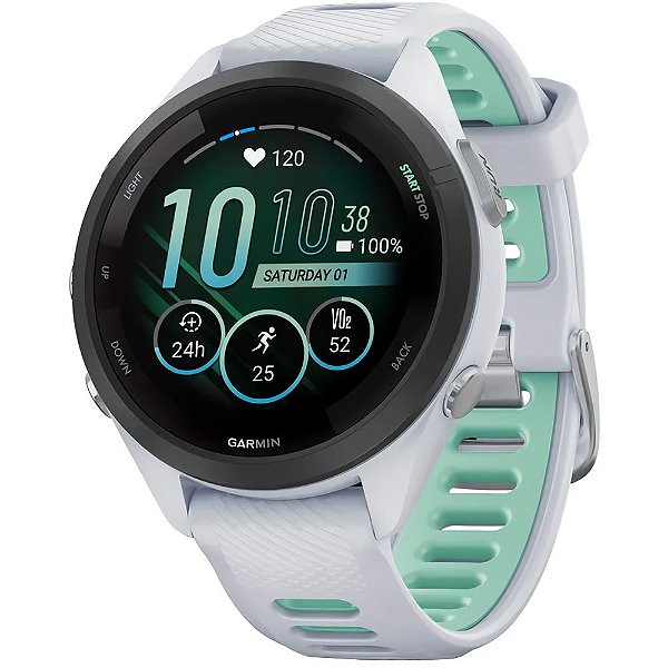 Relógio Smartwatch Garmin Forerunner 265S - Whitestone/Neo Tropic (010-02810-04)