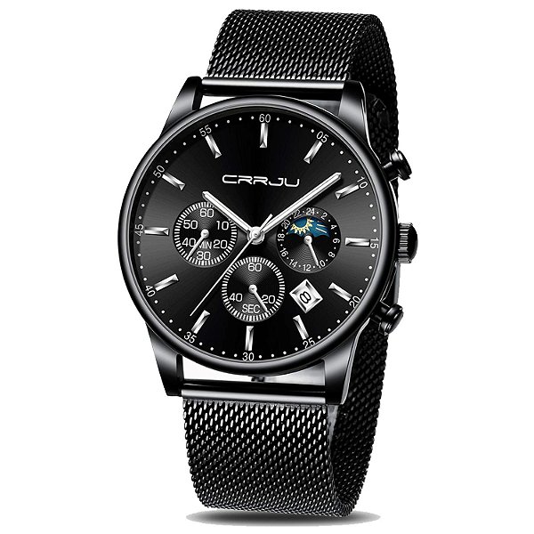 Relógio Masculino CRRJU 2266BK-Silver