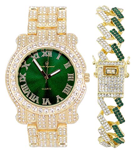 Relógio Masculino Charles Raymond L0504RNB ZZ Gold Money Green