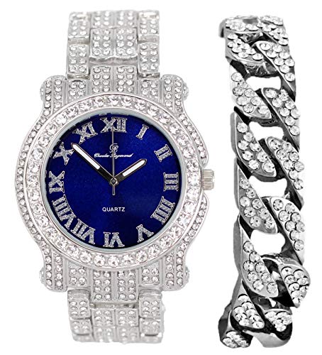 Relógio Masculino Charles Raymond L0504B (L0504RNB Cuban Slv Royal Blue)