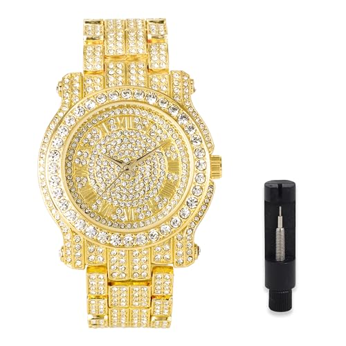 Relógio Masculino Techno Pave 7341-Gold-MB