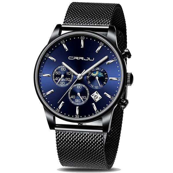 Relógio Masculino CRRJU 2266BK-Blue