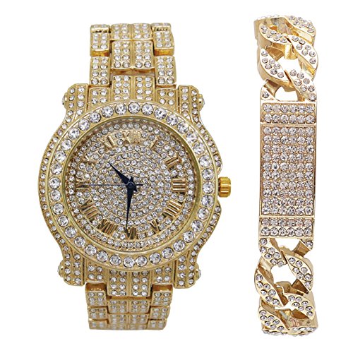 Relógio Masculino Charles Raymond L0504B (L0504RN ID Cuban Gold)