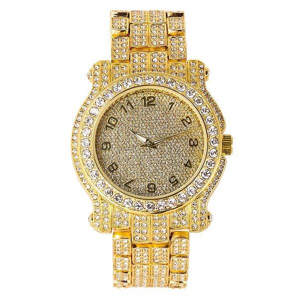 Relógio Masculino Techno Pave 7341N-GOLD-MB