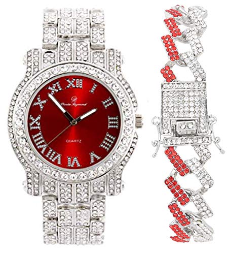 Relógio Masculino Charles Raymond L0504B (L0504RNB ZZ Silver Blood Red)