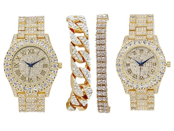 Relógio Masculino Charles Raymond ST10325/ST10364 His&Hers(ST10327Gld Gld)