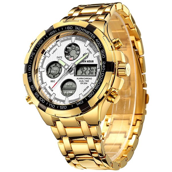 Relógio Masculino GOLDEN HOUR TM-GH-108-G-W