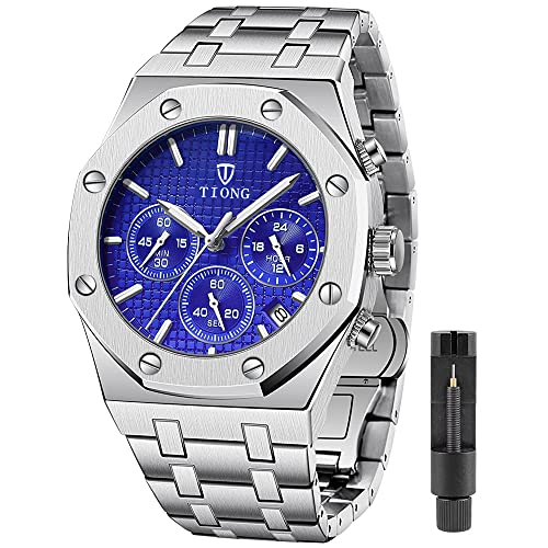 Relógio Masculino Tiong CHX01-Silver Blue