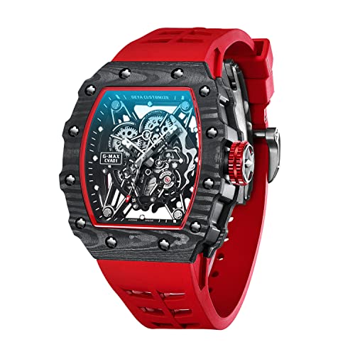 Relógio Masculino Redhai Carbon fiber Red
