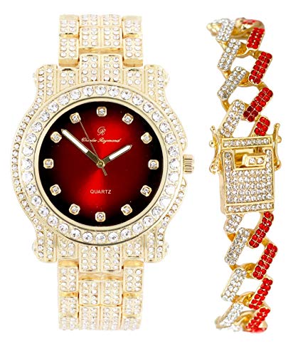 Relógio Masculino Charles Raymond L0504B (L0504DXB ZZ Gold Blood Red)