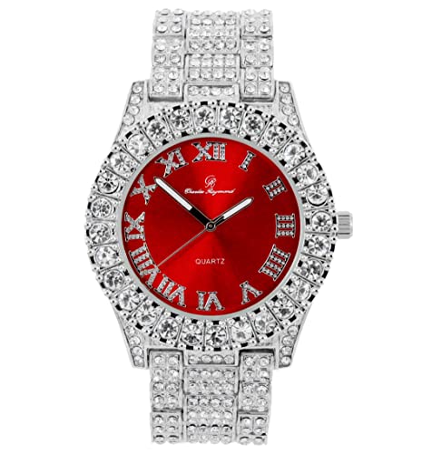 Relógio Masculino Charles Raymond ST10327 RN Single (Blood Red/Silver)