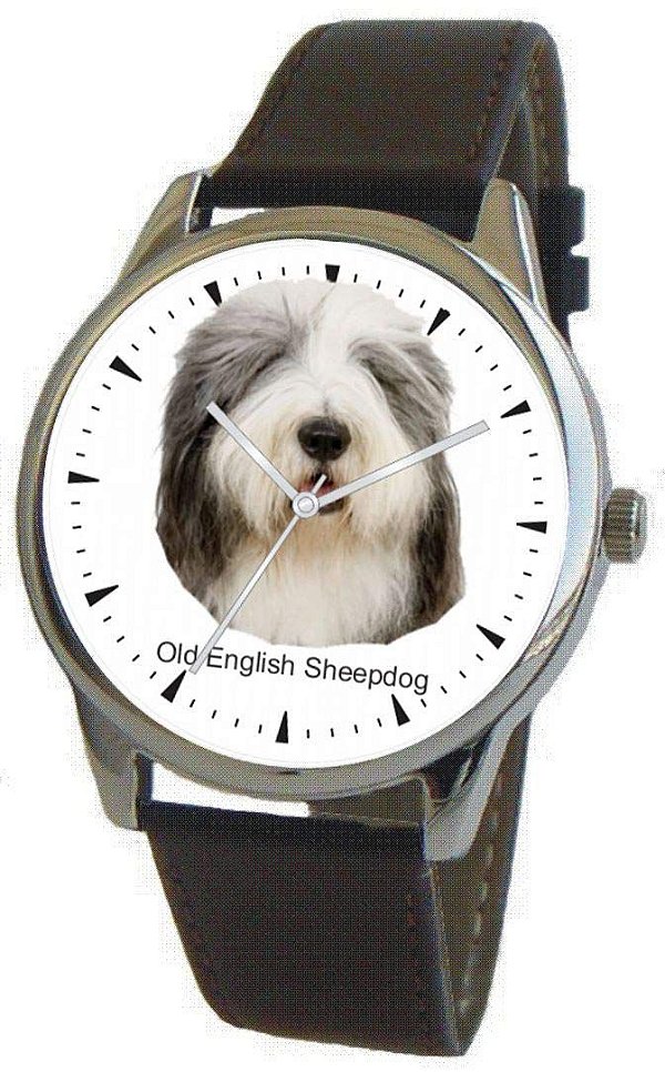 Relógio Feminino Canine Time Old English Sheep Dog