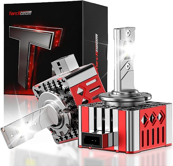 Lâmpadas de Farol de LED Torchbeam D1S/D1R 22000 Lumens, 6500K 45W Substituição de Lâmpadas Xenon HID - Pacote com 2