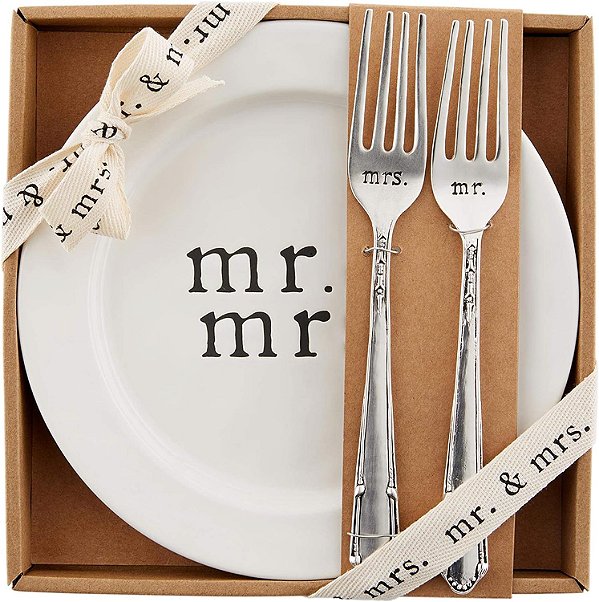 Conjunto de bolo Mrs. Mud Pie, prato 8 dia | garfo 8, branco