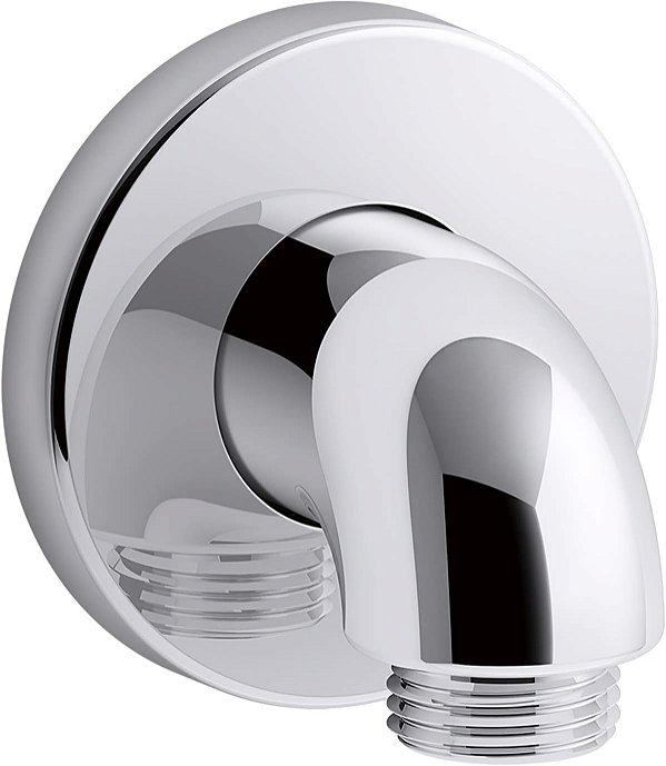 KOHLER 22172-CP Purist Stillness Cotovelo de Abastecimento para Montagem na Parede com Válvula de Verificação para Mangueira de Chuveiro Manual, Cotovelo de Chuveiro Manual, Cromado Polido