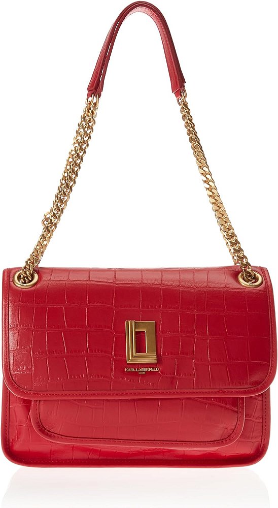 Bolsa de ombro Lyon Karl Lagerfeld Paris, Crimson