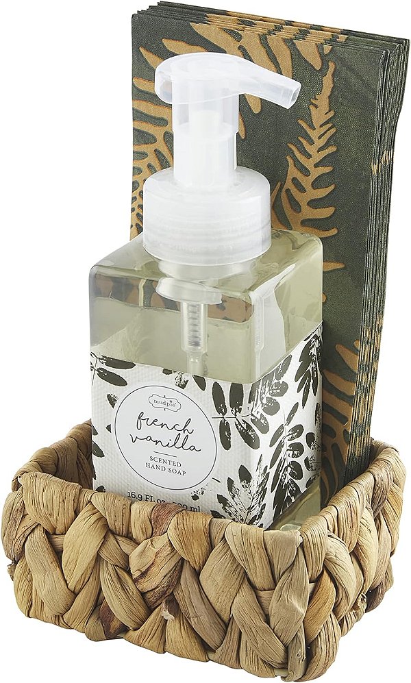 Sabonete e Conjunto de Guardanapos de Baunilha Francesa Mud Pie Pinehill, Verde