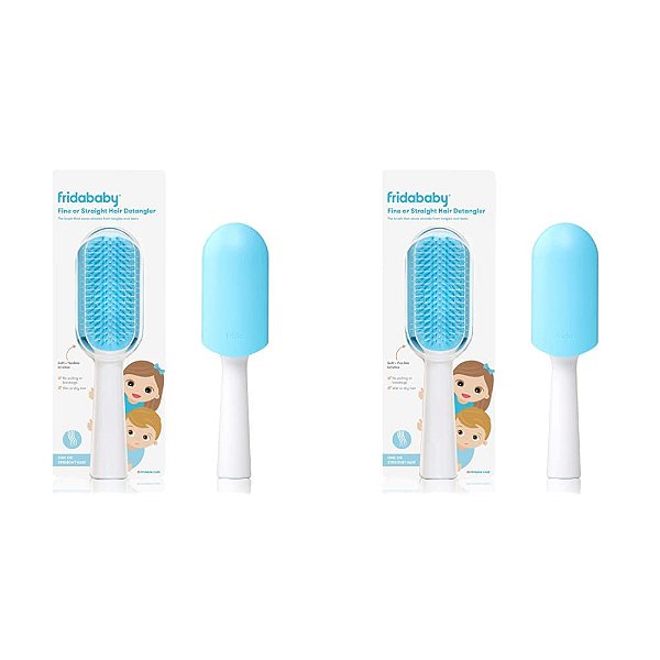 Pente Para Crianças Desembaraçador de Cabelos Finos ou Lisos FridaBaby, Desembaraça Nós Sem Lágrimas ou Quebra, Design de Dentes e Cerdas (Pacote com 2)