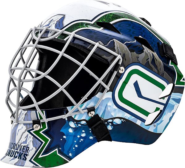 Máscara de goleiro de hóquei licenciada pela equipe da NHL da Franklin Sports - Máscara de goleiro para hóquei de rua para crianças - Máscaras de hóquei de rua da equipe juvenil da NHL