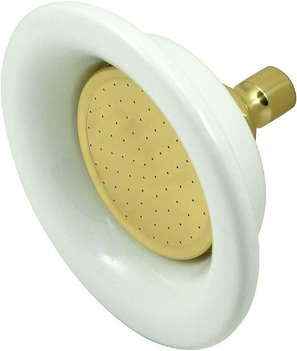 Cabeça de chuveiro Kingston Brass P60PB Designer Trimscape Sunflower Victorian, latão polido 6.25 x 6.25 x 4