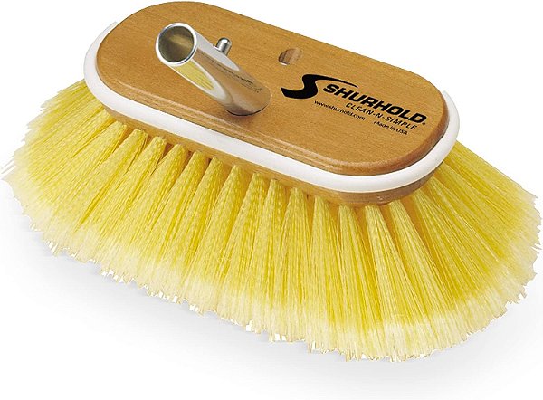 Escova de cerdas médias de 6 polegadas Shurhold 955, escova de convés com cerdas de poliestireno amarelo