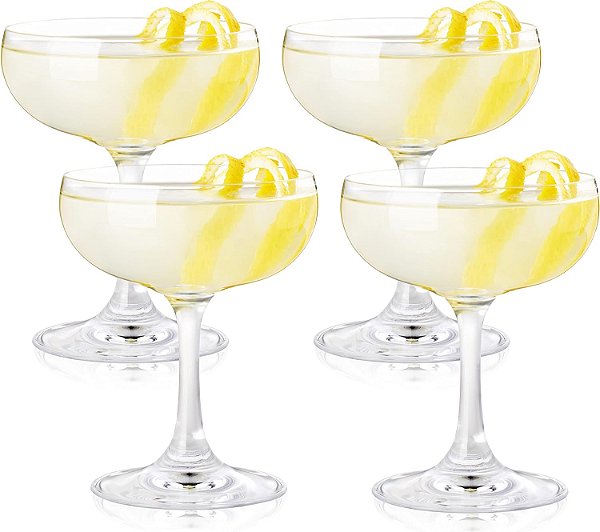 Copos de Cocktail True Coupe, Copos de Bebida de Bar, Martini Daiquiri Manhattan, Conjunto de 4 Copos de Cocktail, Transparente