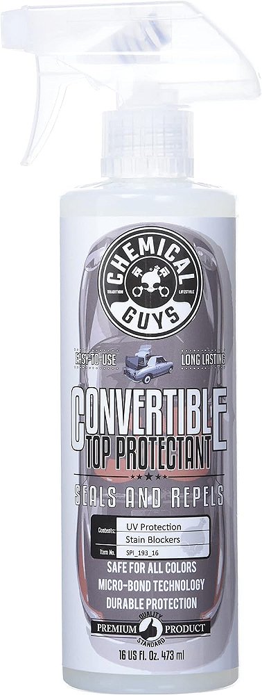 Protetor e Repelente para Capota de Conversível Chemical Guys SPI_193_16, (Ajuda a Prevenir Desbotamento e Descoloração em Capotas de Tecido) 16 fl oz (Embalagem Pode Variar)