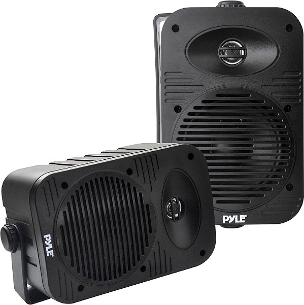 Pares de alto-falantes internos e externos Pyle - Sistema de alto-falantes de alcance completo de 2 vias à prova d'água de 200 watts - em casa, barco, marinho, deck, pátio, beira da pisc