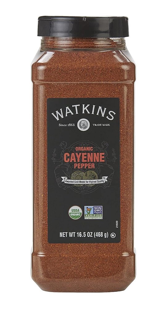 Especiaria gourmet Watkins, pimenta caiena orgânica, tamanho de serviço de alimentos a granel, 16,5 oz (pacote de 1)