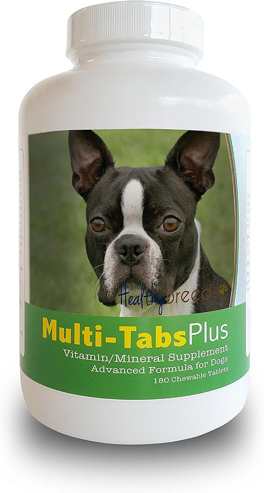 Raças Saudáveis ​​Boston Terrier Multi-Tabs Plus Comprimidos Mastigáveis 180 Unidades