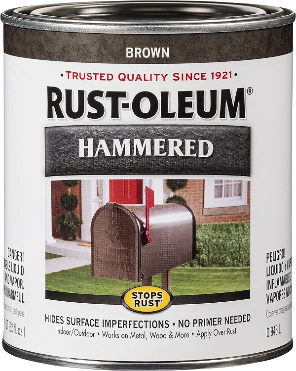Rust-Oleum 239073 Stops Rust Hammered Finish Paint, Quart, Brown 32 Fl Oz (Pack of 1) -> Rust-Oleum 239073 Impede a Ferrugem Tinta de Acabamento Martelado, Quarto, Marrom 32 Fl