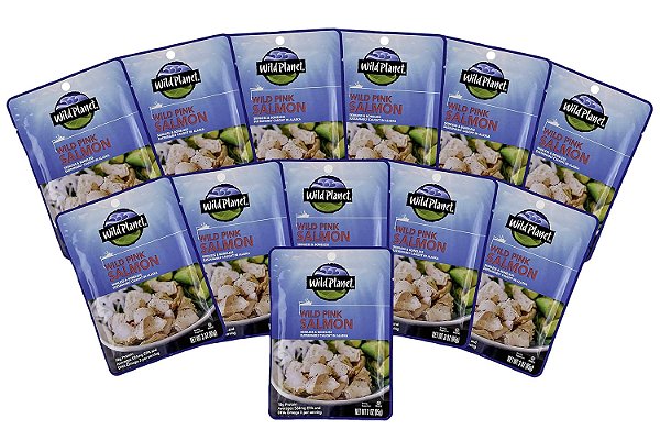 Planeta Selvagem Salmão Rosa Selvagem, Pouch, 3 Onças, 12 Unidades