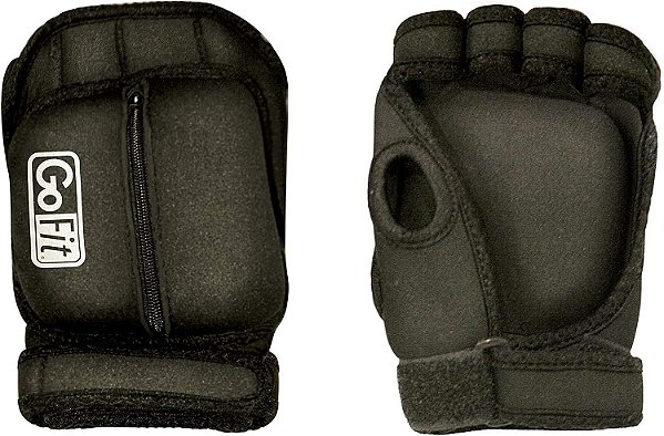 Luvas Aeróbicas de Neoprene Ponderadas GoFit - Tamanho Único, Preto, GF-Wag