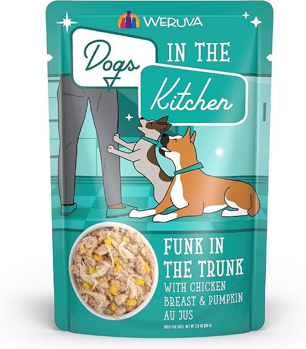 Weruva Cães na Cozinha, Funk no Porta-Malas Com Peito de Frango e Comida para Cachorro de Abóbora Au Jus, 2.8Oz Pouch (Pacote com 12)