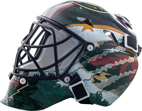 Máscara de Goleiro de Hóquei em Miniatura com Logotipo da Equipe da NHL e Estojo - Máscara de Goleiro colecionável com Logos Oficiais e Cores da NHL