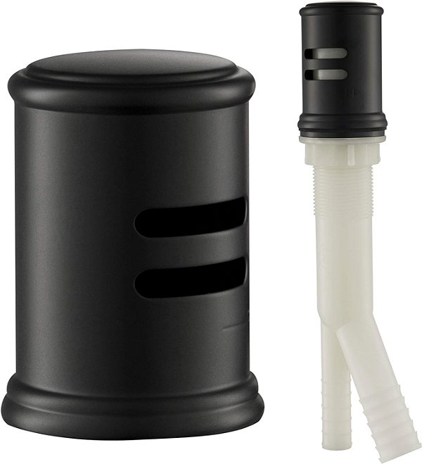 Kraus KAG-2MB Separador de ar para lava-louças, topo redondo, preto fosco