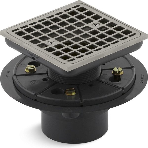 Ralo de chuveiro embutido Kohler K-9136-BN Design Quadrado Acabamento: Níquel Escovado Vibrante
